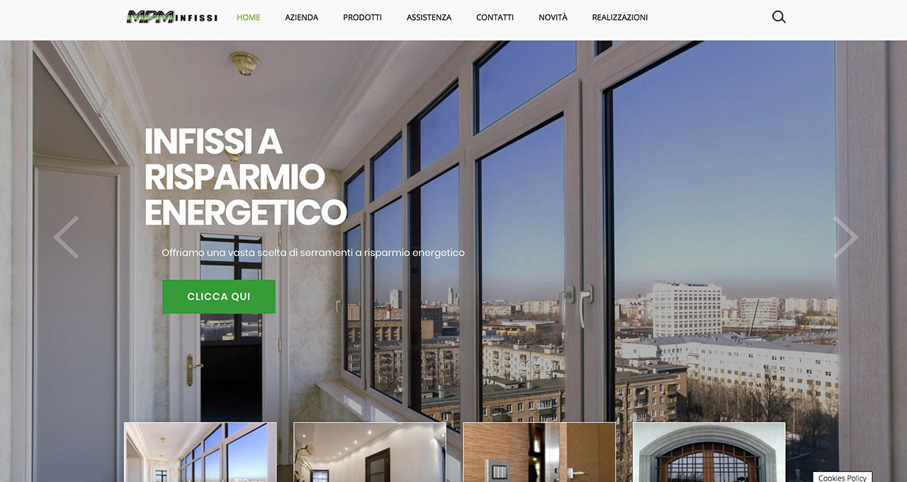 Sito Web Infissi Certificati - Jacopo Zane Web Designer - Portfolio