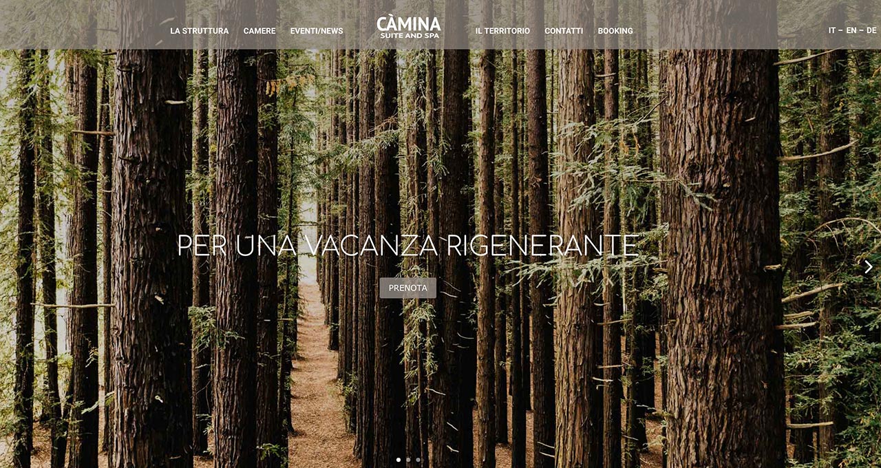 Sito Web Càmina Cortina Hotel - Jacopo Zane Web Designer - Treviso