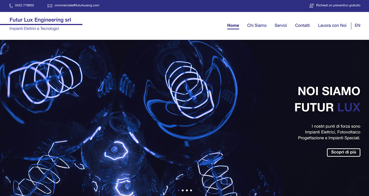 Sito Web Futur Lux Engineering - Jacopo Zane Web Designer - Treviso