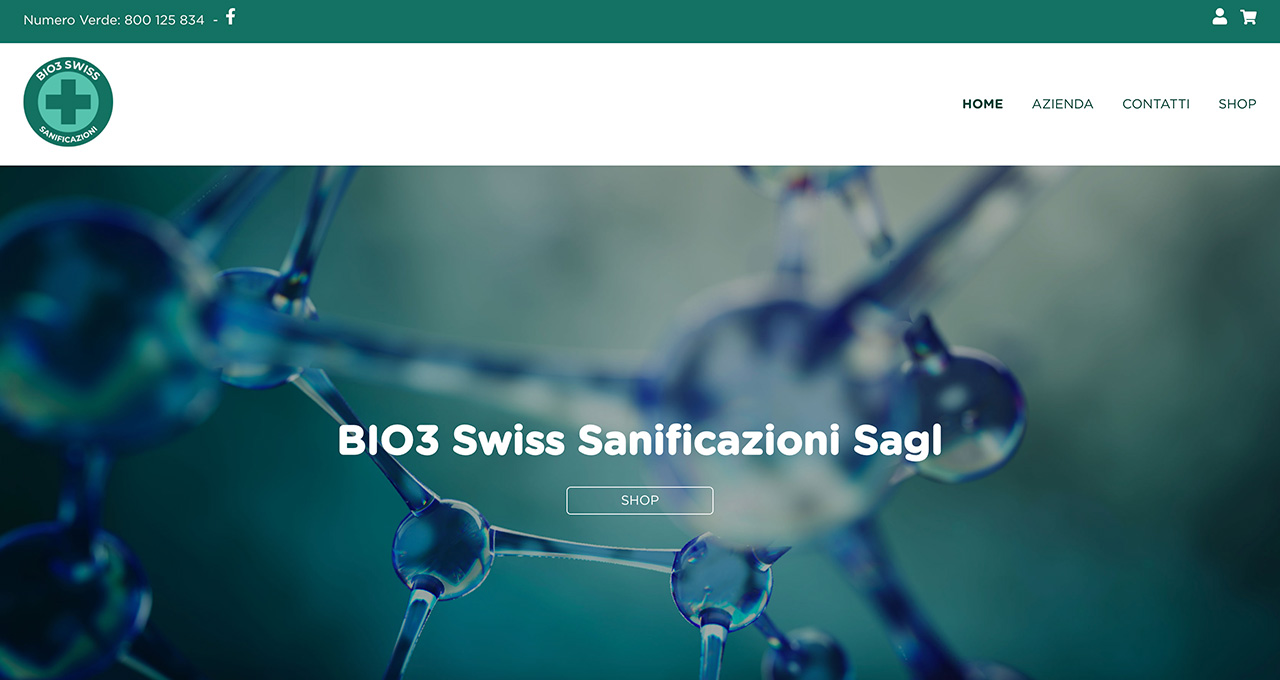 Sito Web Bio3 Shop Sanificatori - Jacopo Zane Web Designer - Treviso
