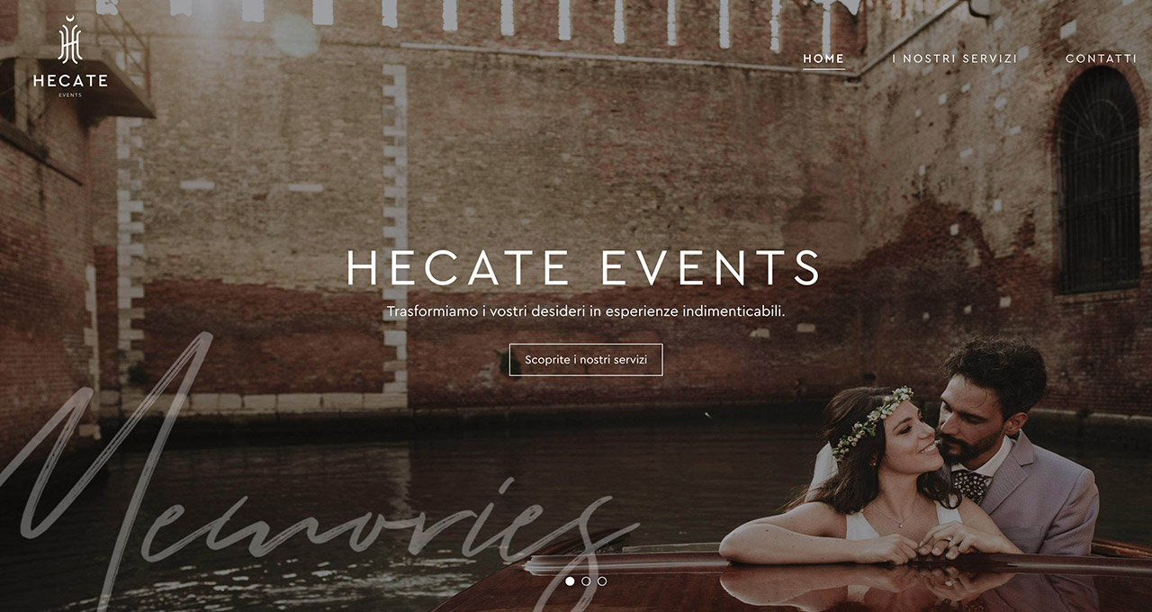 Sito Web HECATE EVENTS - Jacopo Zane Web Designer - Treviso
