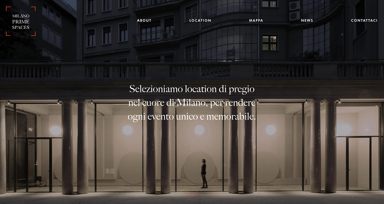 Sito Web MILANO PRIME SPACES - Jacopo Zane Web Designer - Treviso